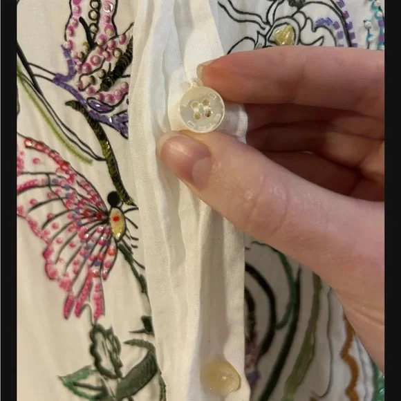 Etro White Shirt with Colorful Embroidery - Picture 3 of 7